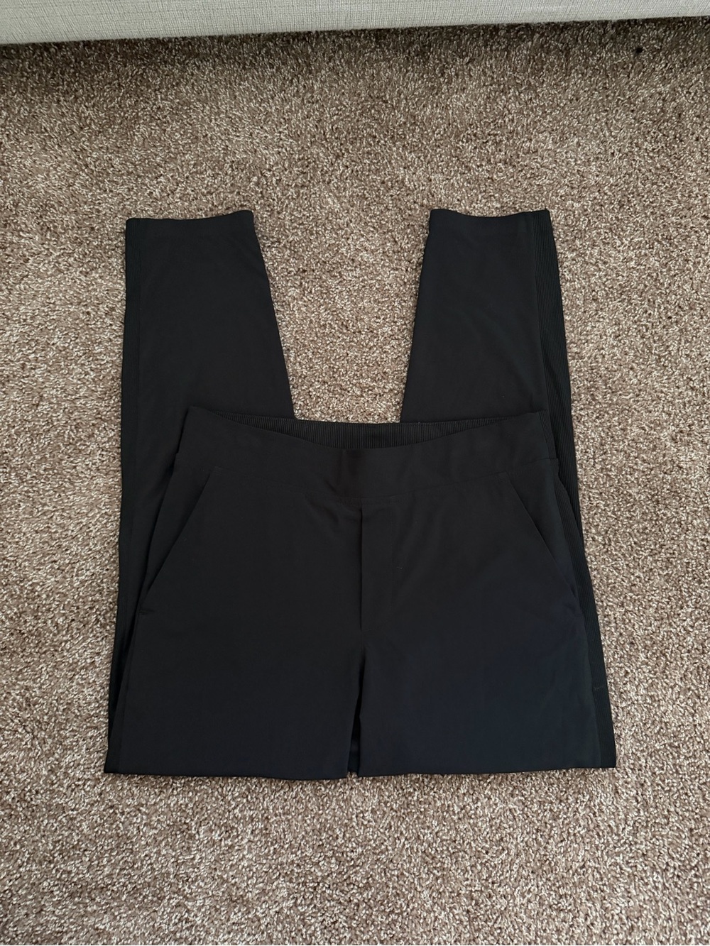Athleta Black Straight-Leg Pull-On Pants